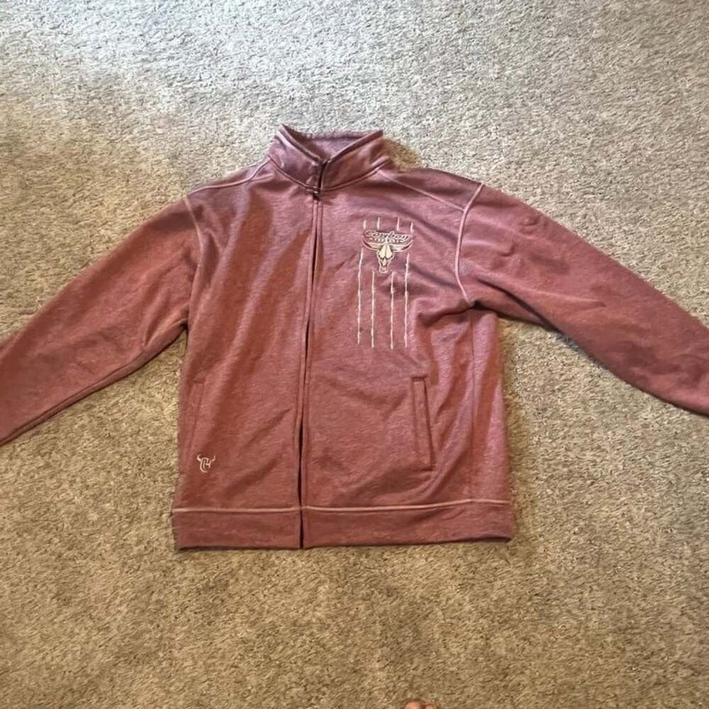 Cowboy Hardware XL Full Zip Jacket western style Embroidered Logo Red